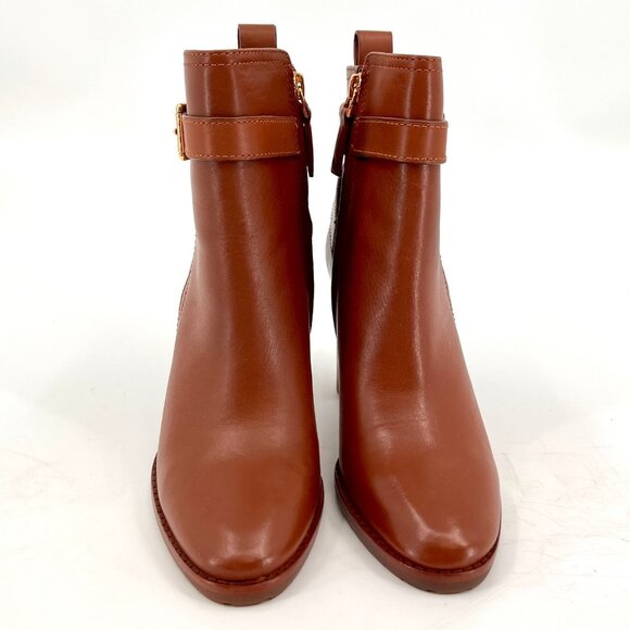 Lauren Ralph Lauren Madisyn Bootie Size 7B Polo Tan Leather Buckled Ankle Strap - Picture 2 of 16